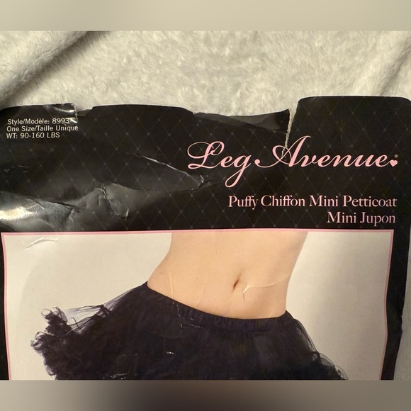 NWT Leg Avenue White Puffy Chiffon Mini Petticoat - Picture 5 of 8